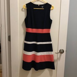 Tommy Hilfiger Fit & Flare Dress - Navy/Pink/White